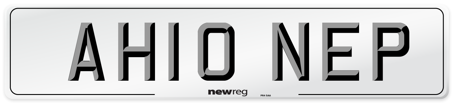 AH10 NEP Number Plate from New Reg